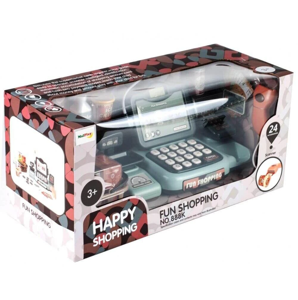Malplay Žaislinis kasos aparatas su LCD ekranu, 24 el.