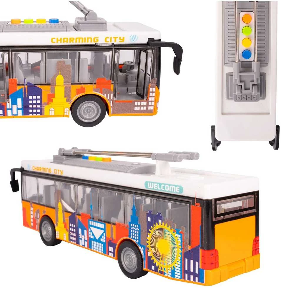 Malplay Žaislinis miesto autobusas su šviesa, garsu ir atsidarančiomis durimis