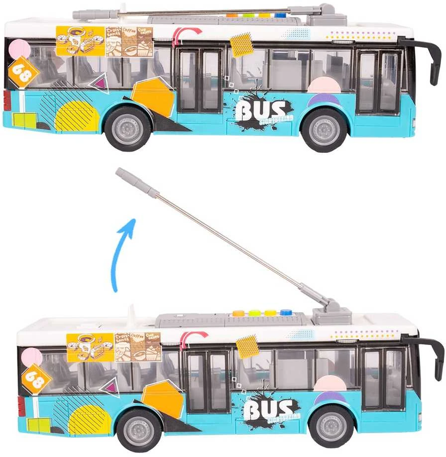 Malplay Žaislinis miesto autobusas su šviesa, garsu ir atsidarančiomis durimis