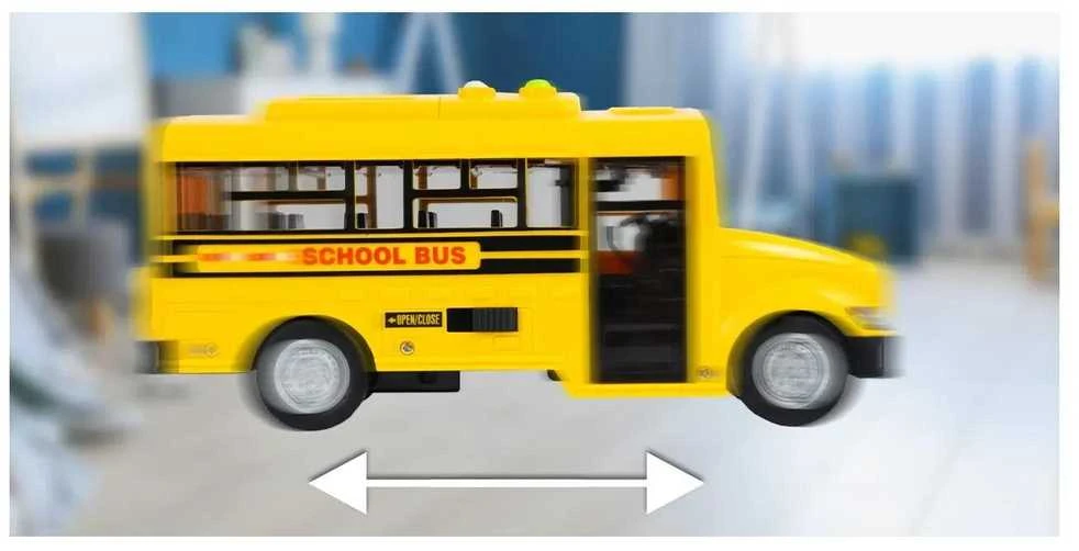 Malplay Žaislinis mokyklinis autobusas su šviesa, garsu ir atsidarančiomis durimis