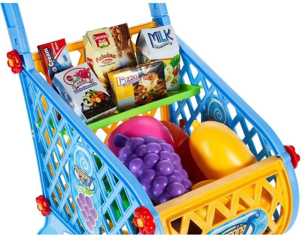 Malplay Žaislinis parduotuvės vežimėlis su maisto produktais