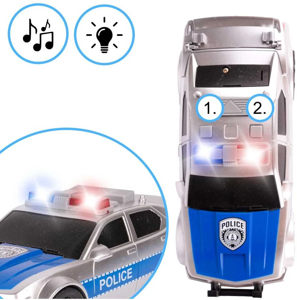 Malplay Žaislinis Policijos automobilis su šviesa, garsu ir atidaroma bagažine