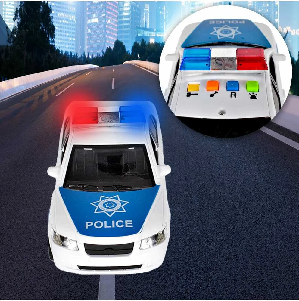Malplay Policijos mašina su tikroviškais garsais, šviesa 1:16