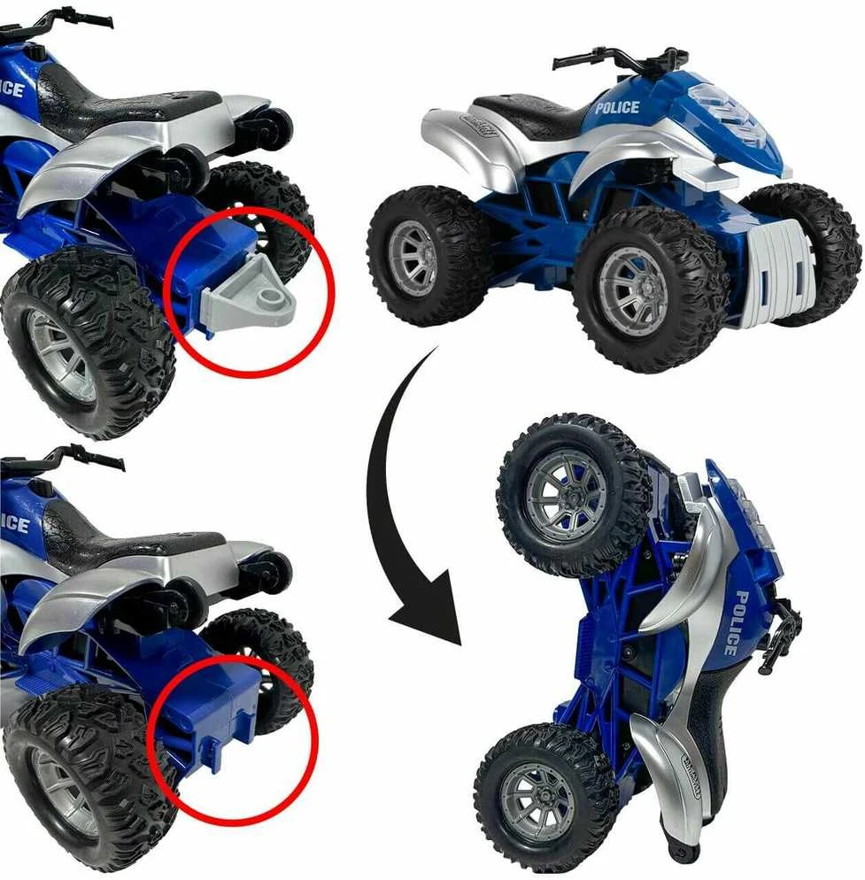 Malplay Žaislinis policijos rinkinys – keturratis + motorinė valtis 1:16