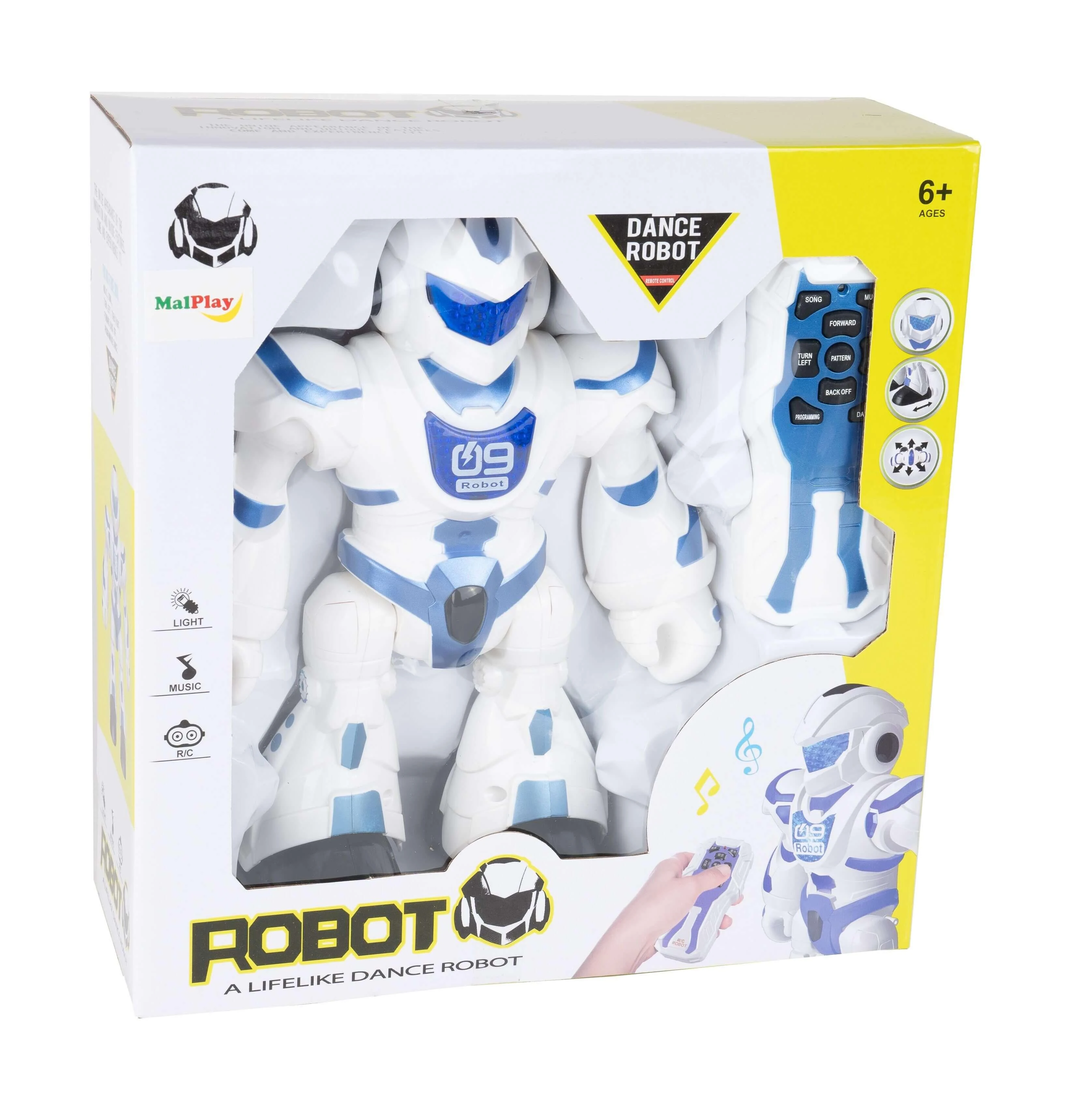 Malplay Žaislinis šokantis ir dainuojantis robotas valdomas nuotoliniu būdu, 23 cm