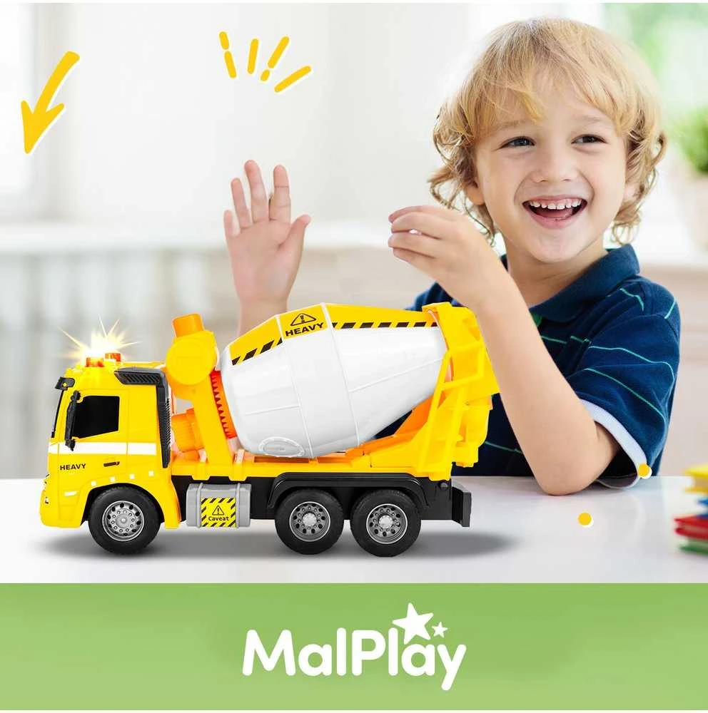 Malplay Žaislinis sunkvežimis Betono maišyklė su šviesa ir garsu, modelis 1:16