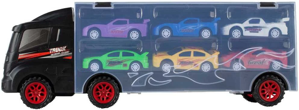 Malplay Žaislinis sunkvežimis su 6 automobiliais