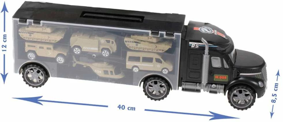 Malplay Žaislinis sunkvežimis su karinėmis transporto priemonėmis