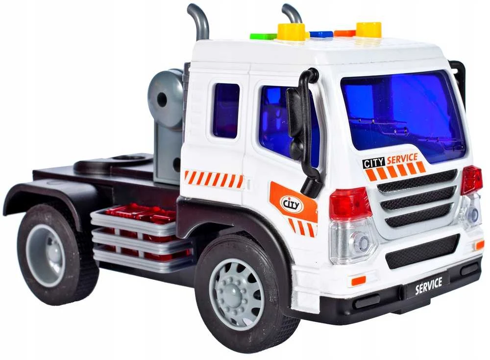Malplay Žaislinis sunkvežimis vilkikas su transporto priemonėmis, šviesa ir garsu