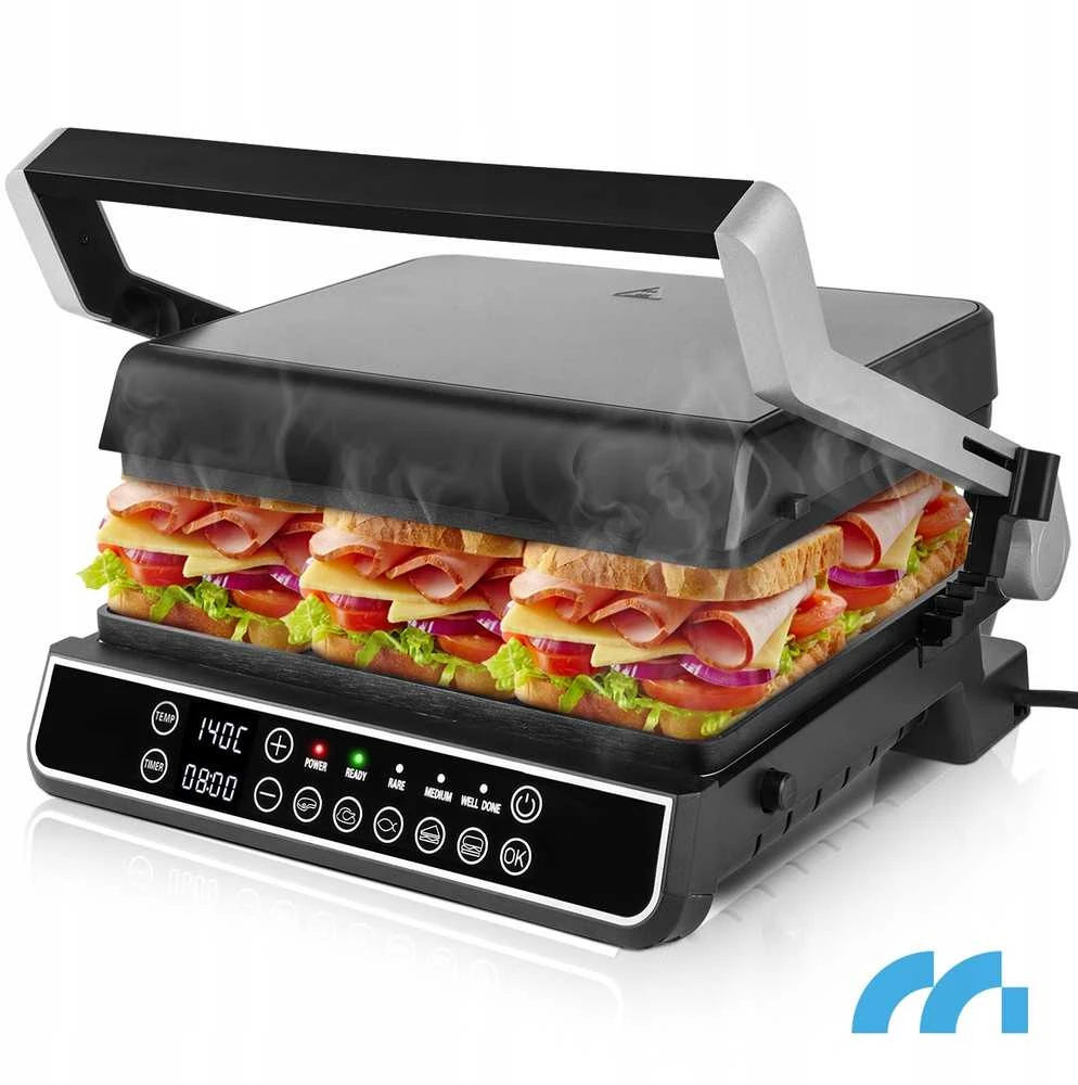 Maltec Didelis sumuštinių kepimo grilis, elektrinis sulankstomas skrudintuvas, „Panini“, 2500 W