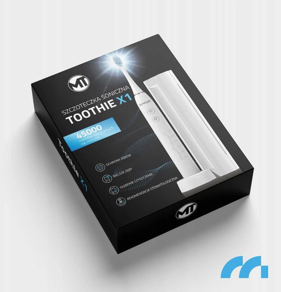 MalTec elektrinis dantų šepetėlis, atsparus vandeniui, X1 WH Sonic