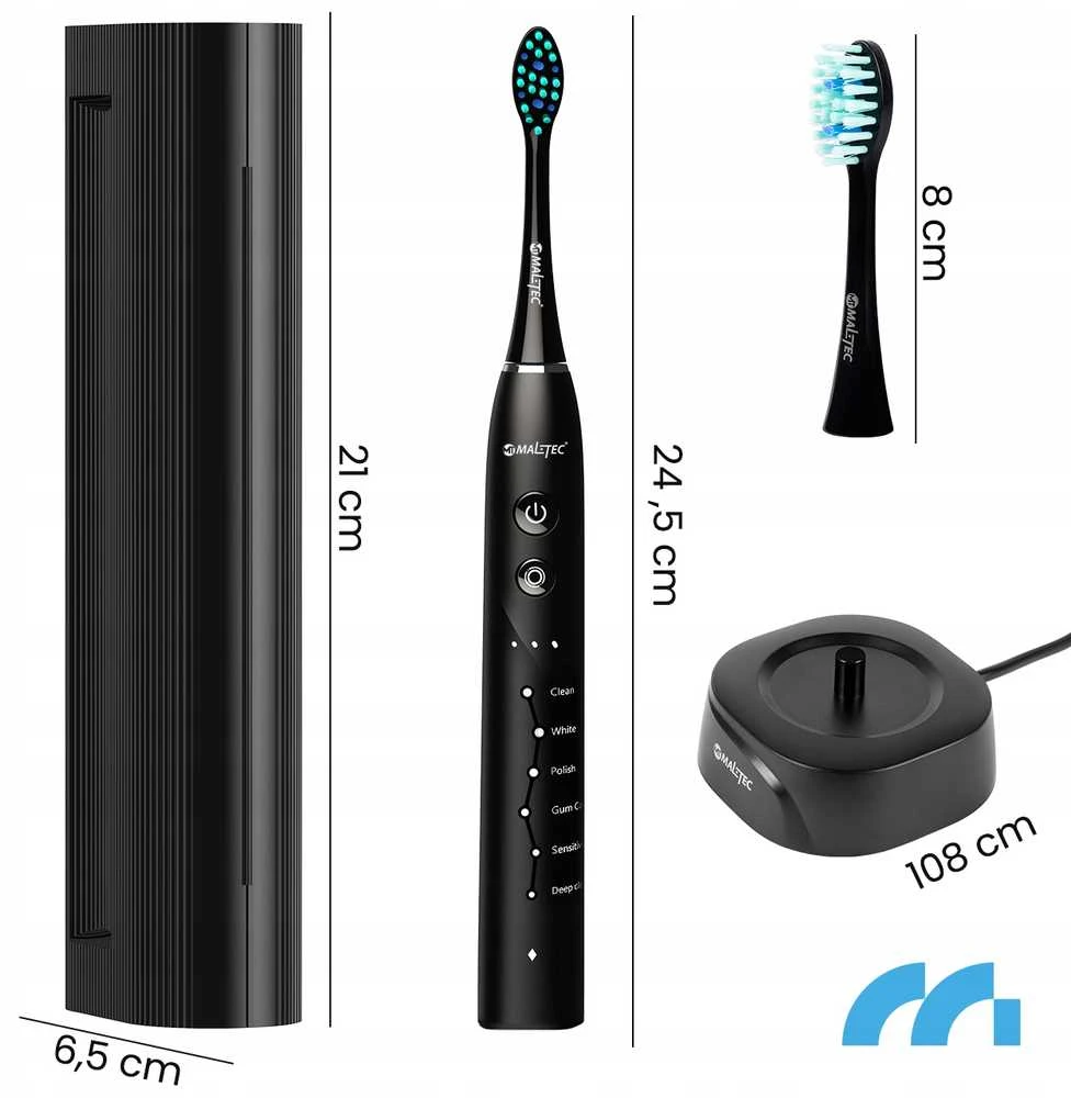 MalTec elektrinis dantų šepetėlis, atsparus vandeniui, X1 BL Sonic