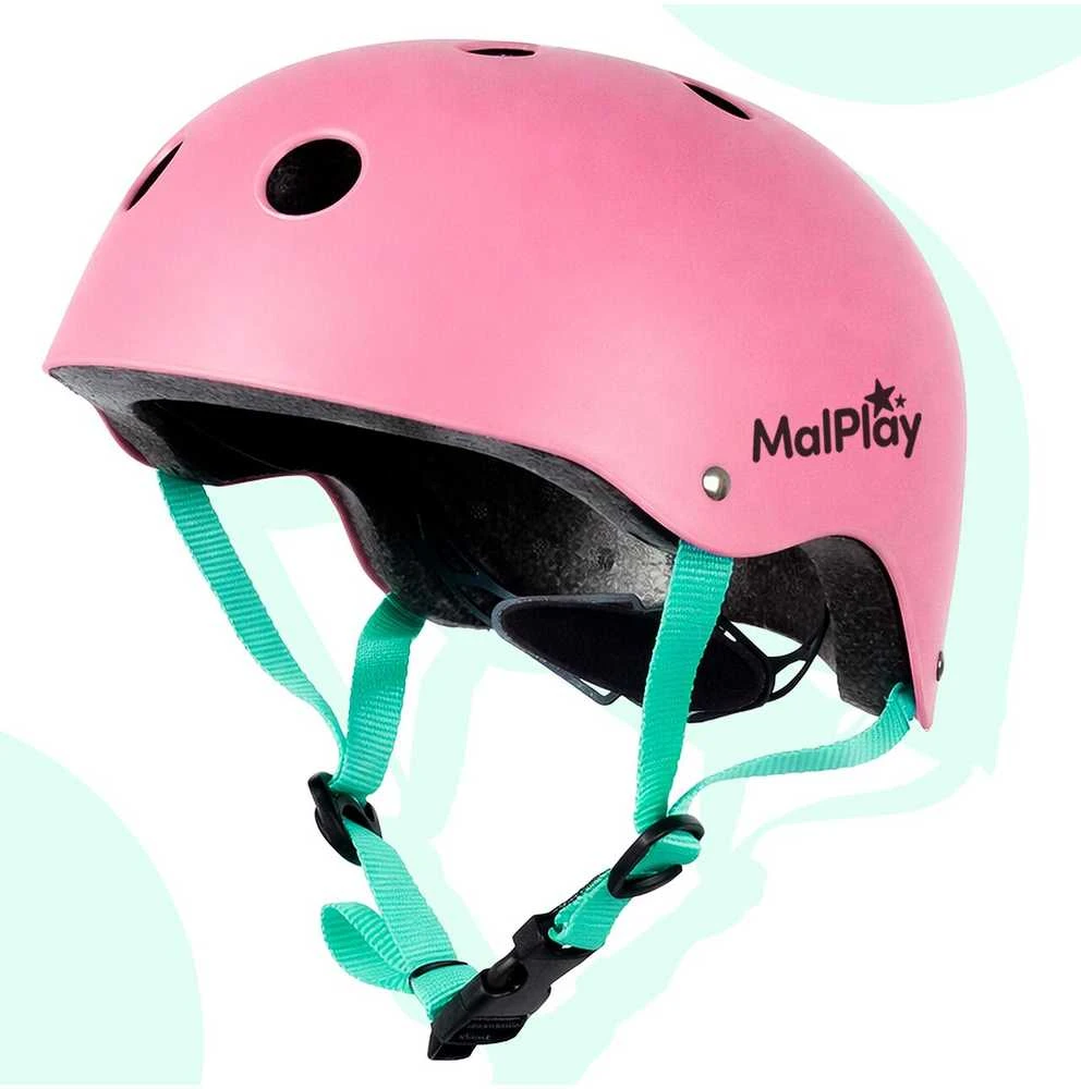 Malplay Vaikiškas dviratininko šalmas, reguliuojamas, 48–54 cm, rožinis - turkio