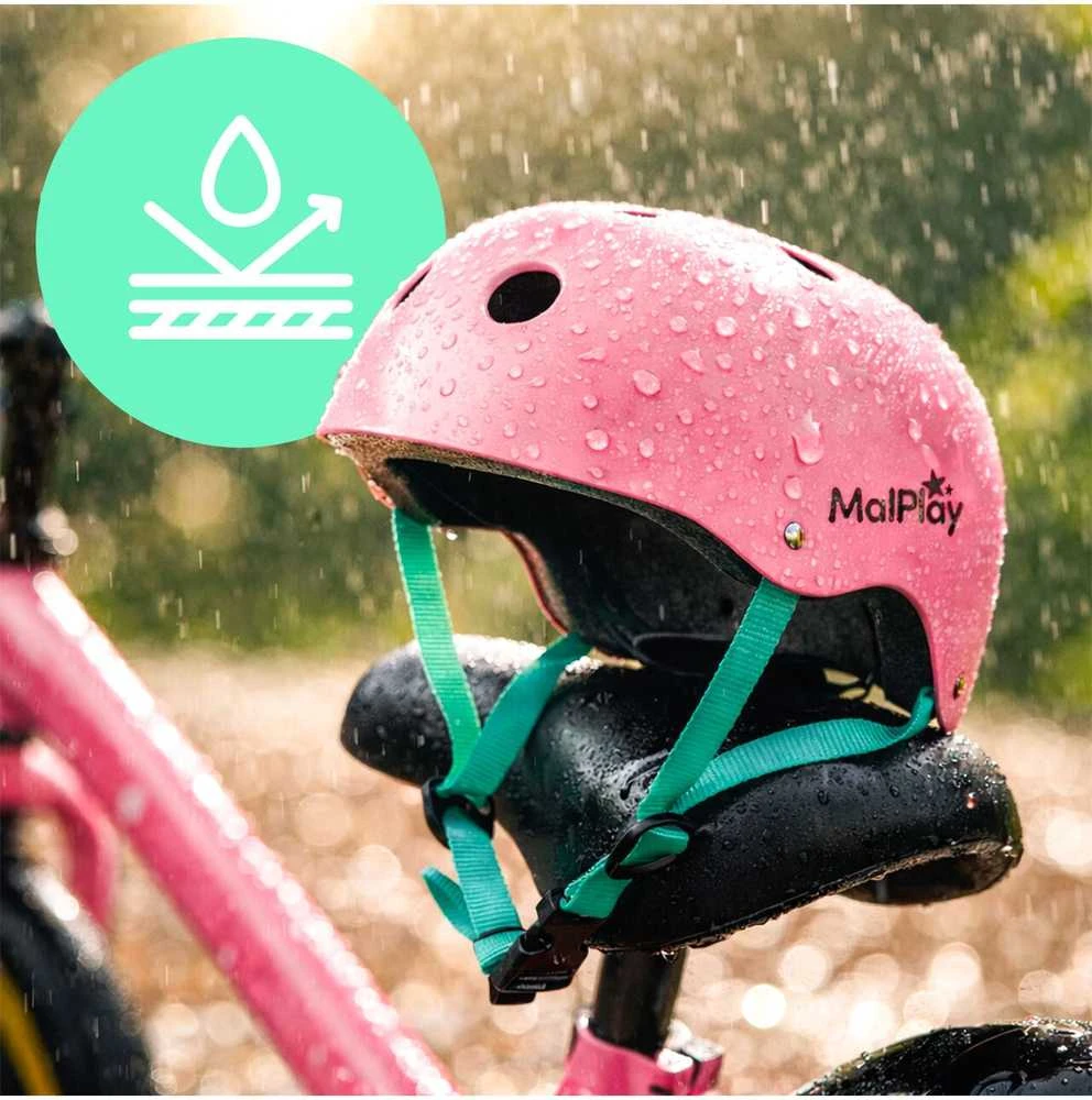 Malplay Vaikiškas dviratininko šalmas, reguliuojamas, 48–54 cm, rožinis - turkio