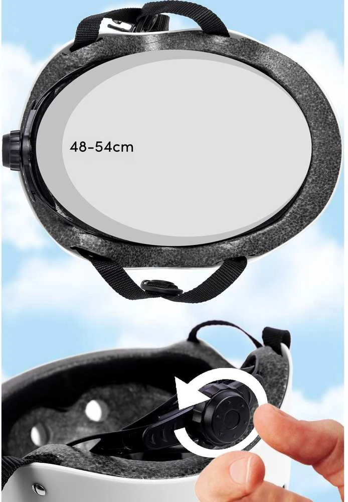 Malplay Vaikiškas dviratininko šalmas, reguliuojamas, 48–54 cm, baltas