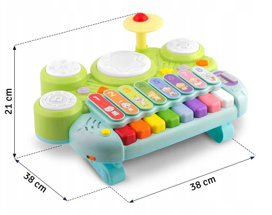 Muzikiniai žaisliniai cimbolai, ksilofonas ir būgnai RK-751 Ricokids