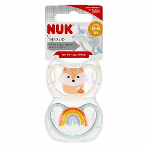 NUK silikoniniai čiulptukai, 0-6 mėn., 2vnt.