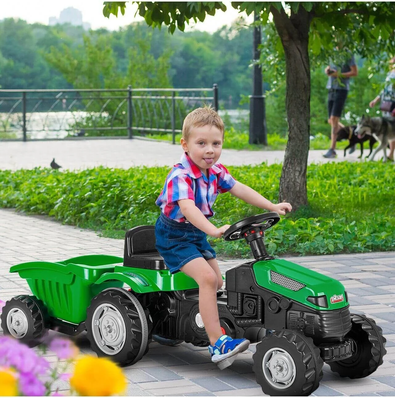Pedalais minamas traktorius XXL su priekaba, Pilsan