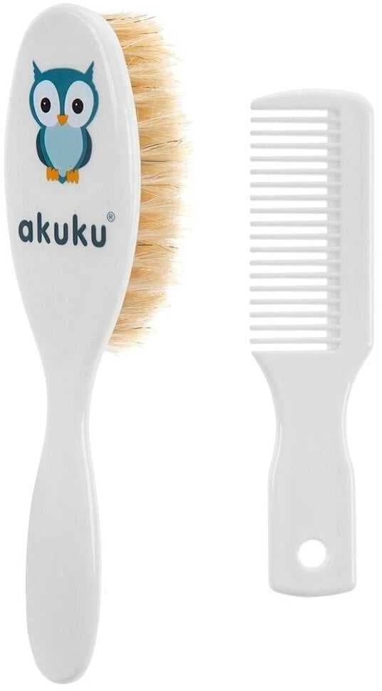 AKUKU natūralių šerių plaukų šepetys ir šukos, A0307