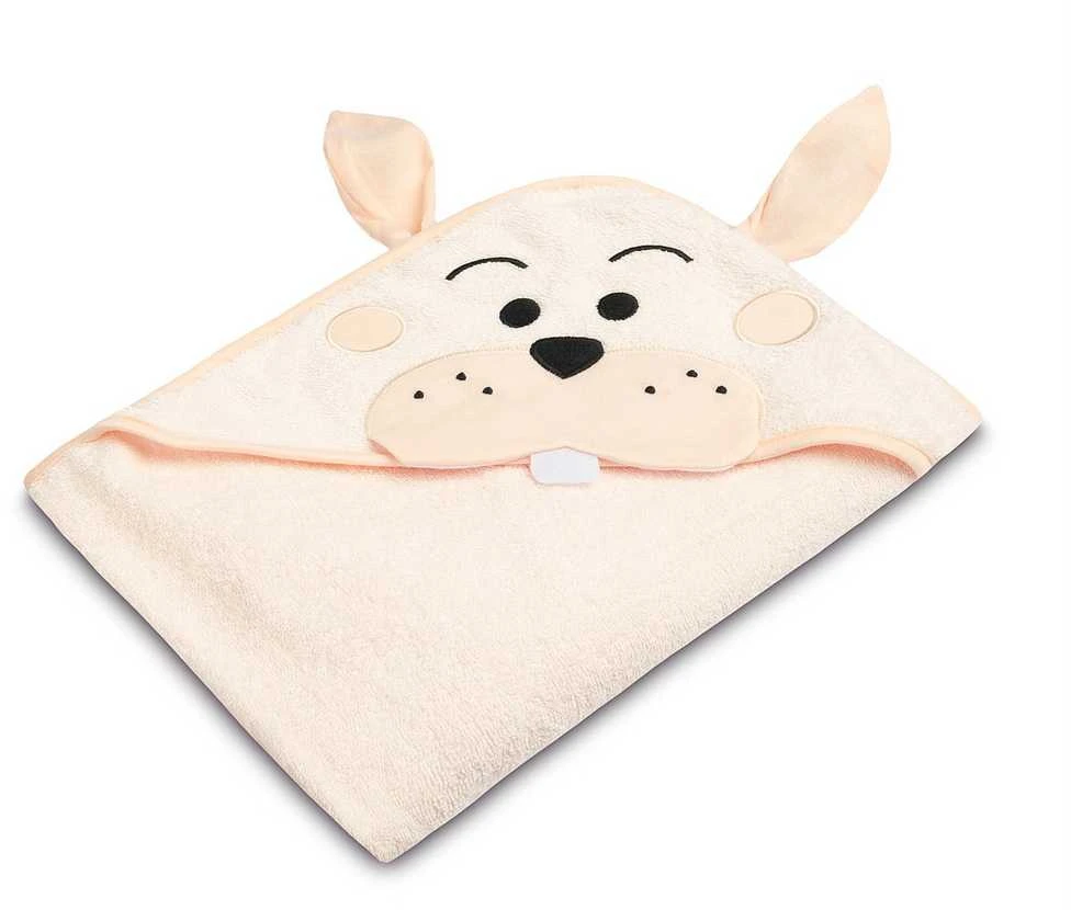 Rankšluostis su gobtuvu kūdikiams Sensillo Triušiukas, 100x100cm, kreminis
