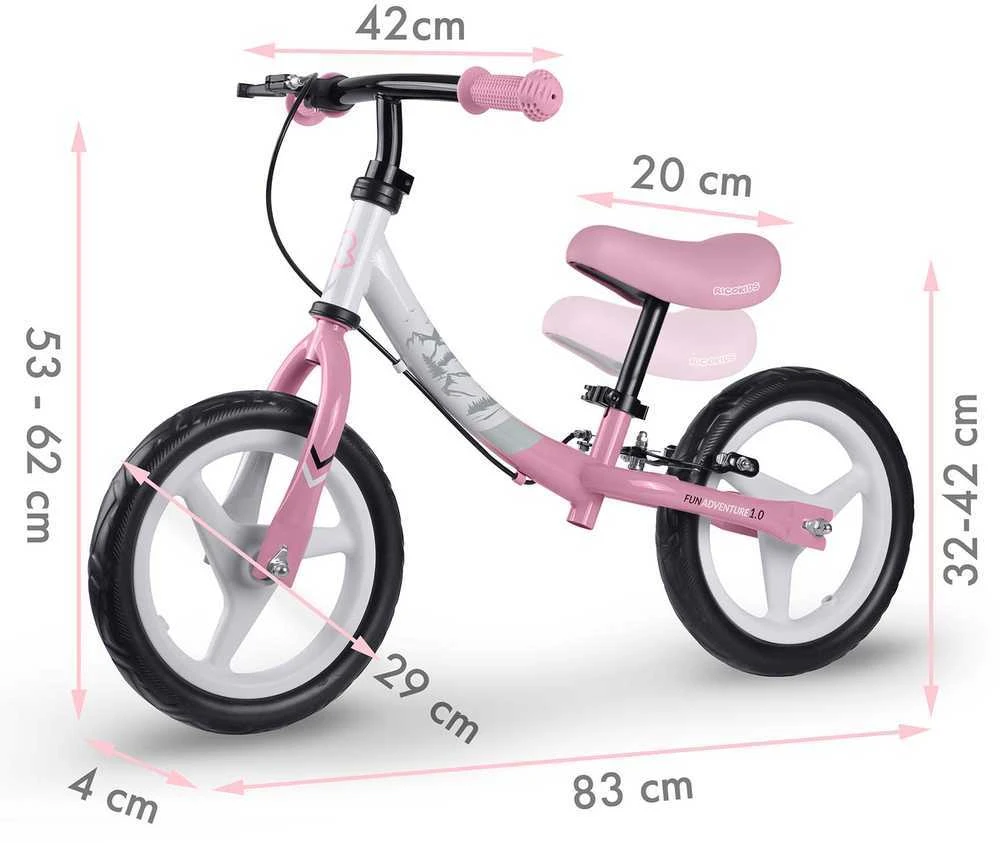 Ricokids „Fun Adventure“ vaikiškas balansinis dviratis