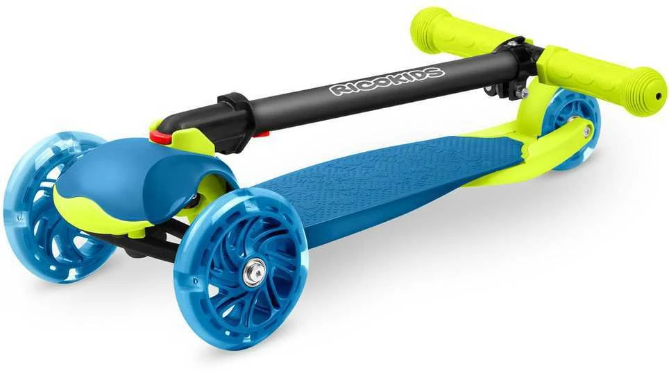 Ricokids Loco triratis paspirtukas, mėlynos ir žalios spalvos