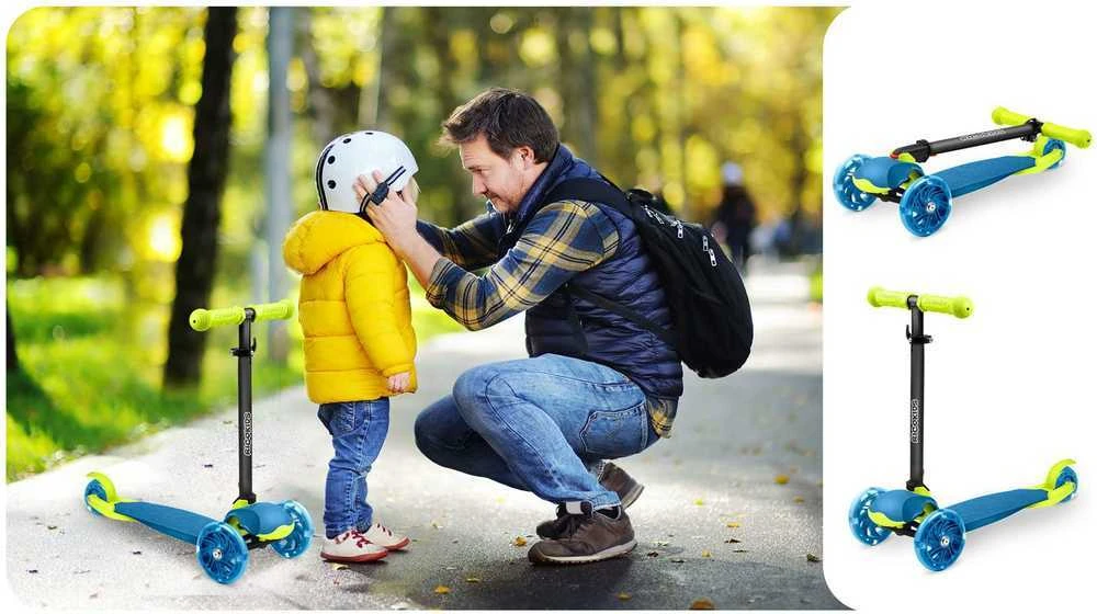 Ricokids Loco triratis paspirtukas, mėlynos ir žalios spalvos