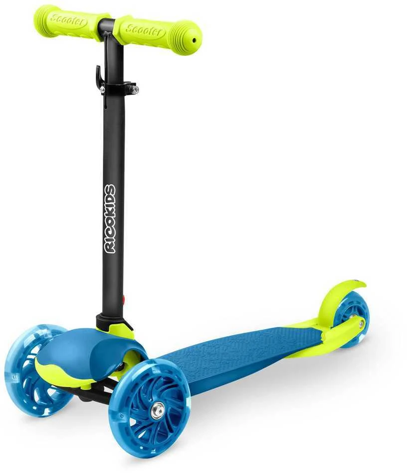 Ricokids Loco triratis paspirtukas, mėlynos ir žalios spalvos