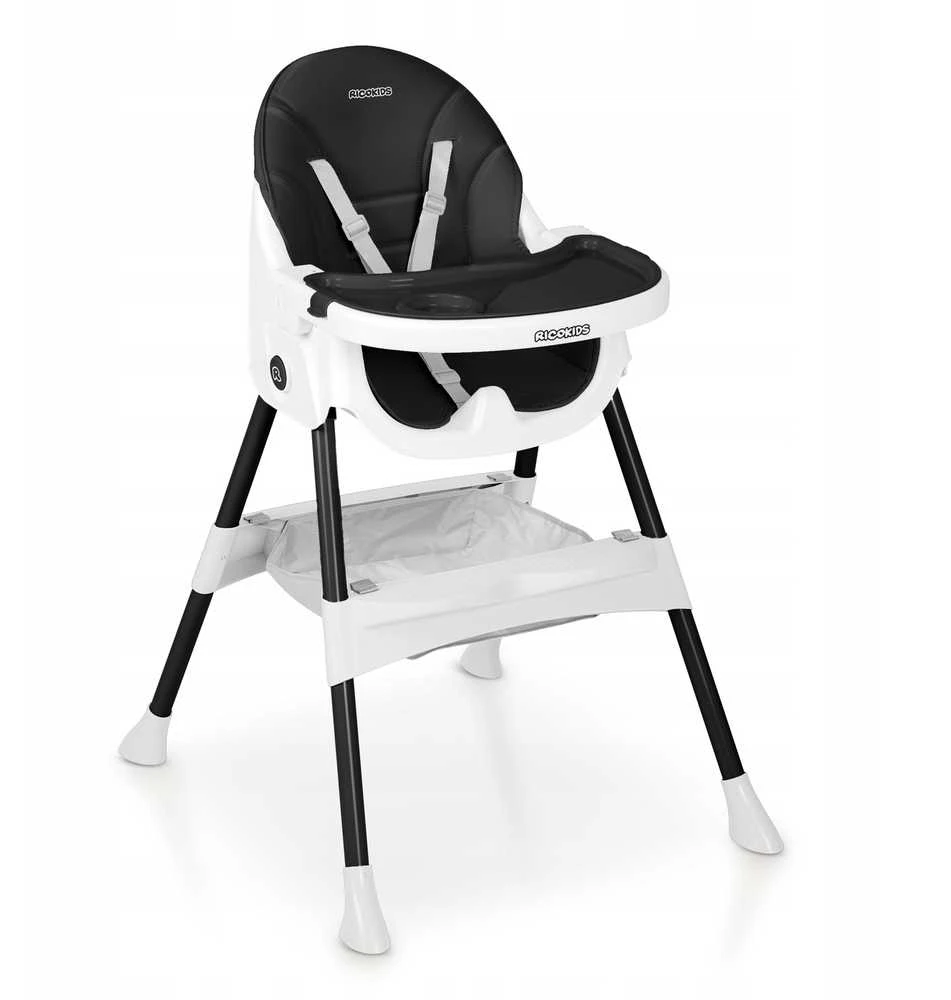 Ricokids Mani maitinimo kėdutė reguliuojama 3in 1, juoda