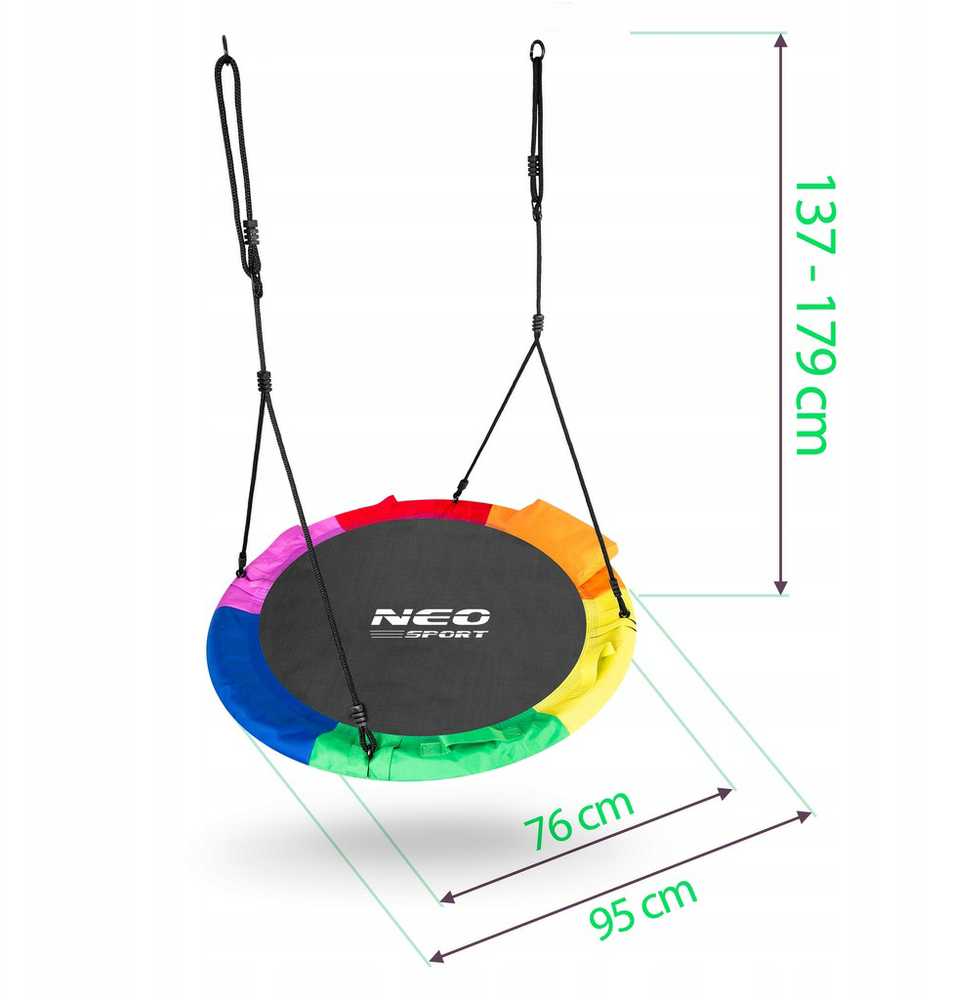 Neo-Sport Swingo XXL Vaikiškos sūpynės, įvairiaspalvės, 95 cm