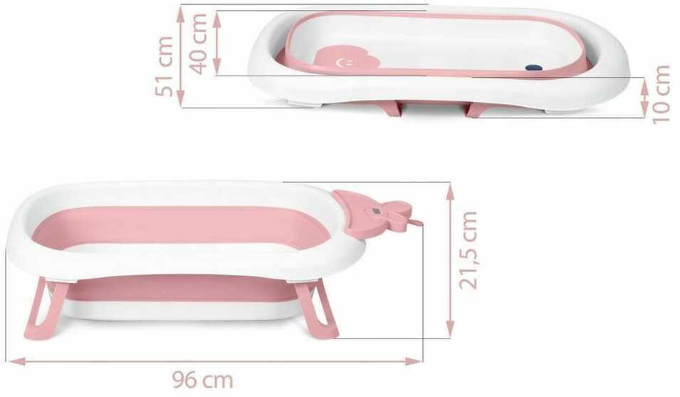 Sulankstoma kūdikių vonelė su termometru ir įdėklu, Ricokids