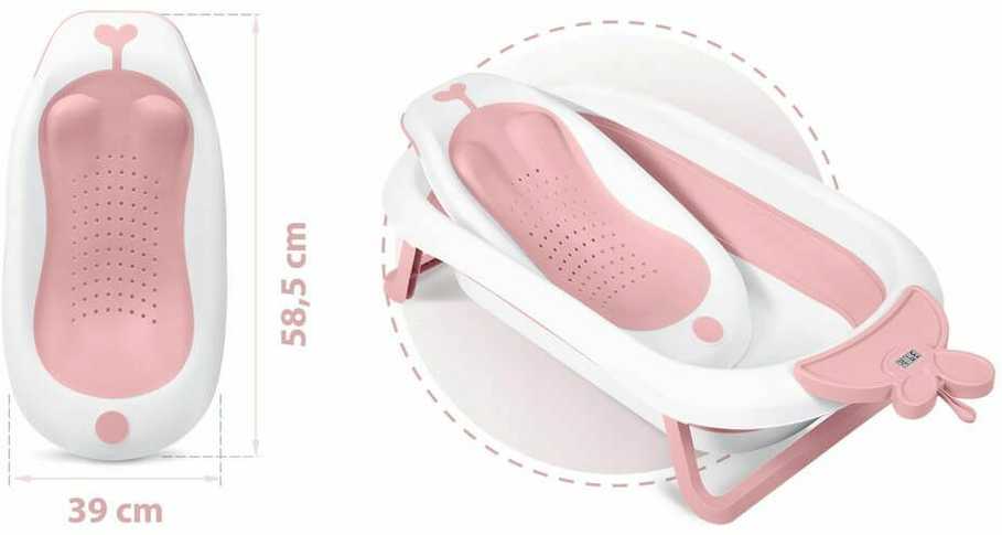 Sulankstoma kūdikių vonelė su termometru ir įdėklu, Ricokids