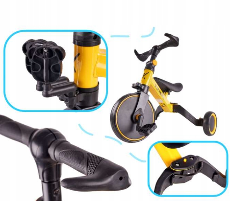 Trike Fix Mini krosinis triratukas 3in1 su pedalais geltonas