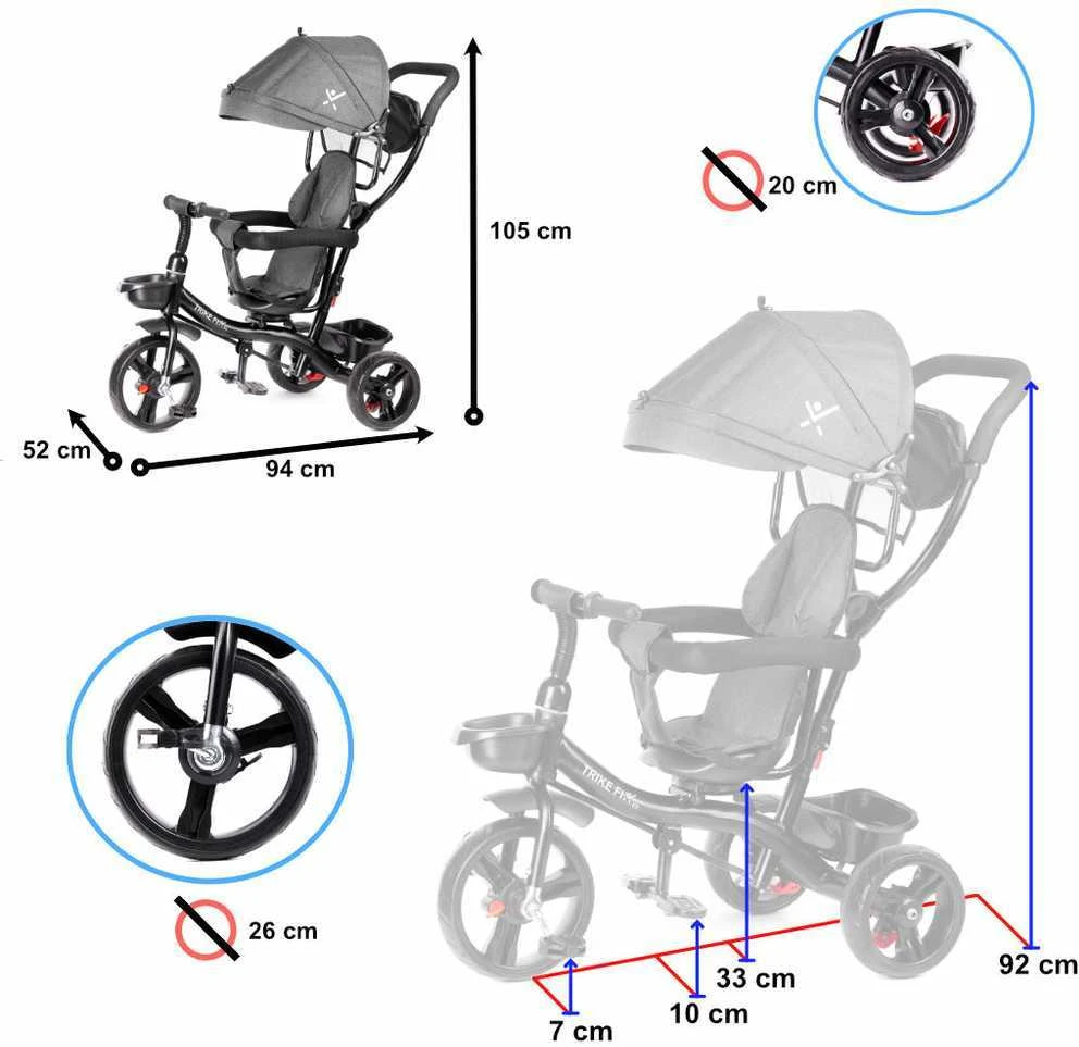 Trike Fix Triratis Fix Lite triratis pilkos spalvos