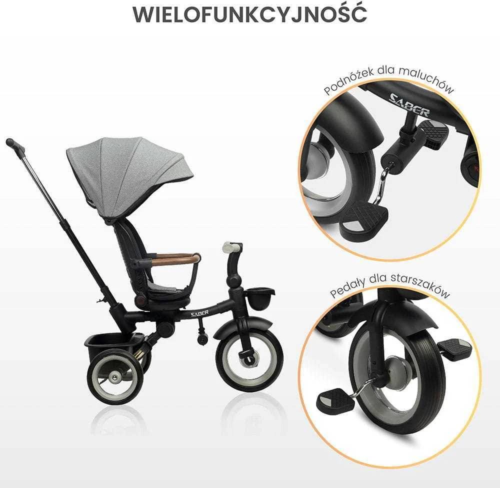 Triratukas Toyz By Caretero Sabre - 3in1, šviesiai rožinė