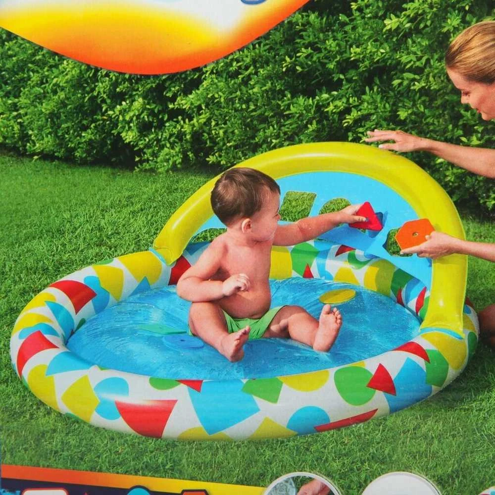 BESTWAY pripučiamas baseinas Splash & Learn, 1.20m x 1.17m x 46cm, 52378