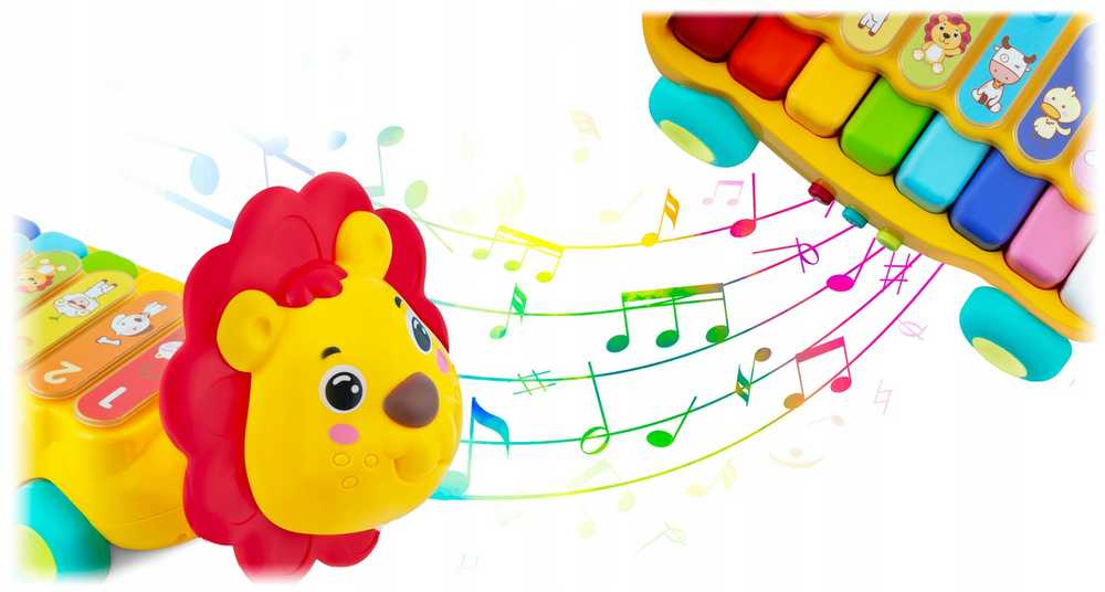 Važiuojantis muzikinis žaislas ksilofonas - pianinas Liūtas Ricokids, RK-740