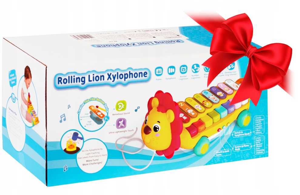 Važiuojantis muzikinis žaislas ksilofonas - pianinas Liūtas Ricokids, RK-740