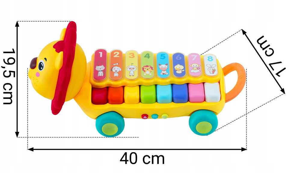 Važiuojantis muzikinis žaislas ksilofonas - pianinas Liūtas Ricokids, RK-740