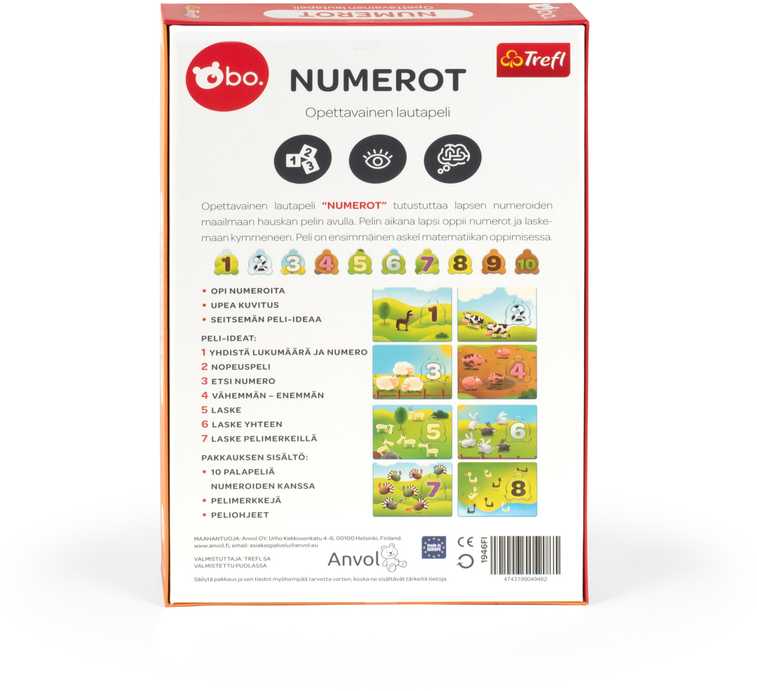 bo. Educational board game Numbers (In Finnish lang.), žema kaina ...