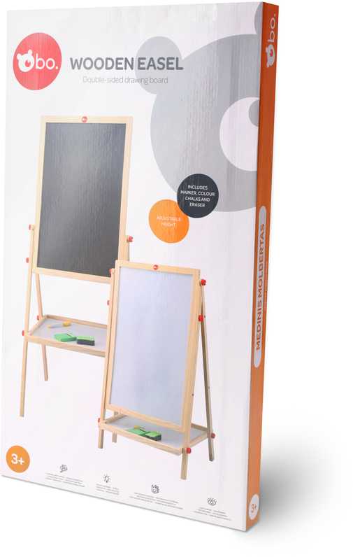 because Wooden easel, double-sided drawing board