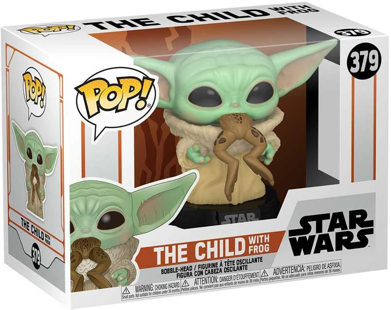 FUNKO POP! Vinilinė figūrėlė: Star Wars: The Mandalorian - The Child w/Frog,8 cm aprašymas - Prekės nuotrauka