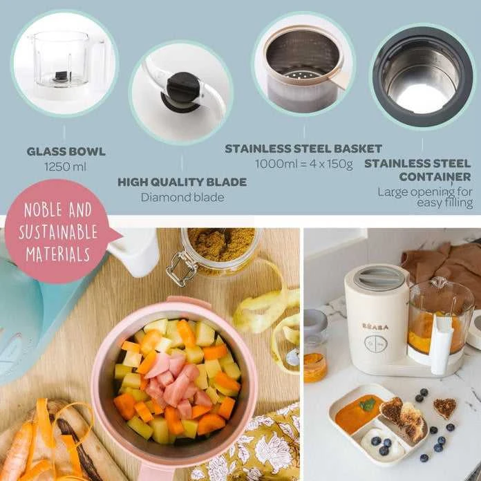 Garintuvas - trintuvas BEABA BABYCOOK NEO MINERAL, Pilkos spalvos