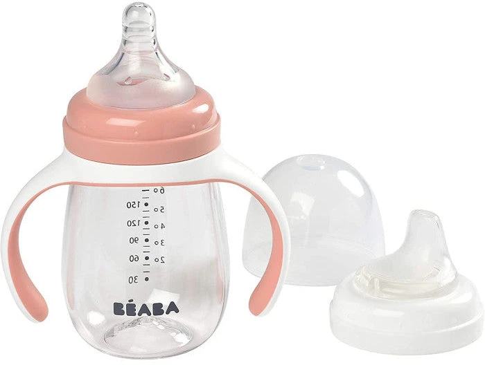 BEABA MOKOMASIS BUTELIUKAS-GERTUVĖ 2IN1, 210 ML, OLD Rožinis