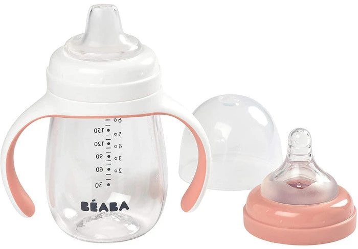 BEABA MOKOMASIS BUTELIUKAS-GERTUVĖ 2IN1, 210 ML, OLD Rožinis