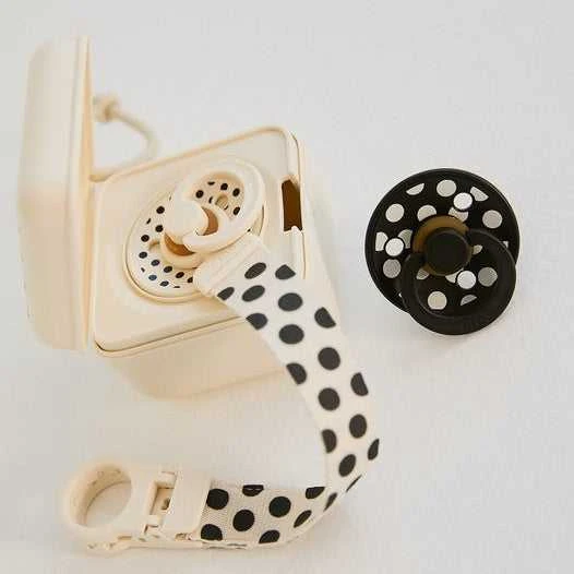 BIBS čiulptuko dėklas - užkandžių dėžutė Polka Dot - Ivory / Juodas