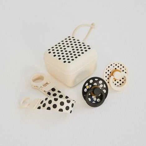 BIBS čiulptuko dėklas - užkandžių dėžutė Polka Dot - Ivory / Juodas