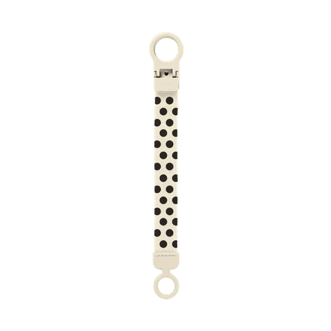 BIBS čiulptuko laikiklis Polka Dot - Ivory / Juodas