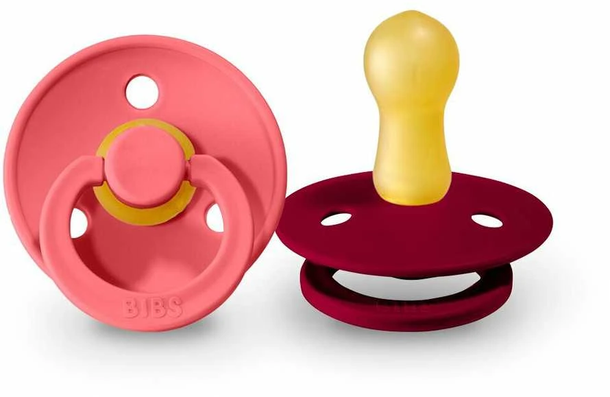 BIBS čiulptukų rinkinys 1 dydis (0 - 6 mėn.) Coral / Ruby