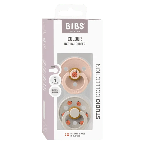 BIBS čiulptukų rinkinys 1 dydis (0 - 6 mėn.) Ladybug Blush Mix